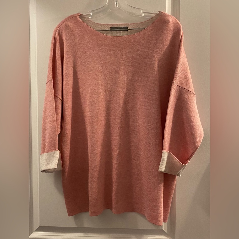 NEW Style Soft Coral and Cream Crew Neck Sweater